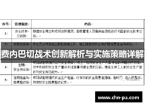 费内巴切战术创新解析与实施策略详解 费内巴切战术创新解析与实施策略详解